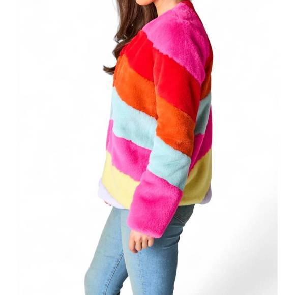 NEW BUDDYLOVE happy faux fur jacket in morning sky - Picture 2 of 3